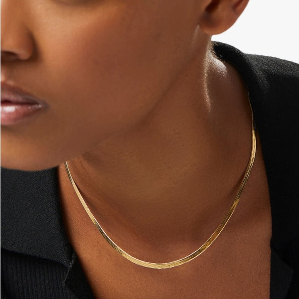 Ana Luisa Ina Herringbone Chain Necklace